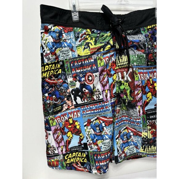 Men's Swim Shorts Trunks Marvel Superheroes Iron Man Captain America Spiderman.. - Picture 3 of 11